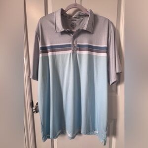 NWOT Flag & Anthem Men's Light Blue and Gray Polo Shirt Size XL